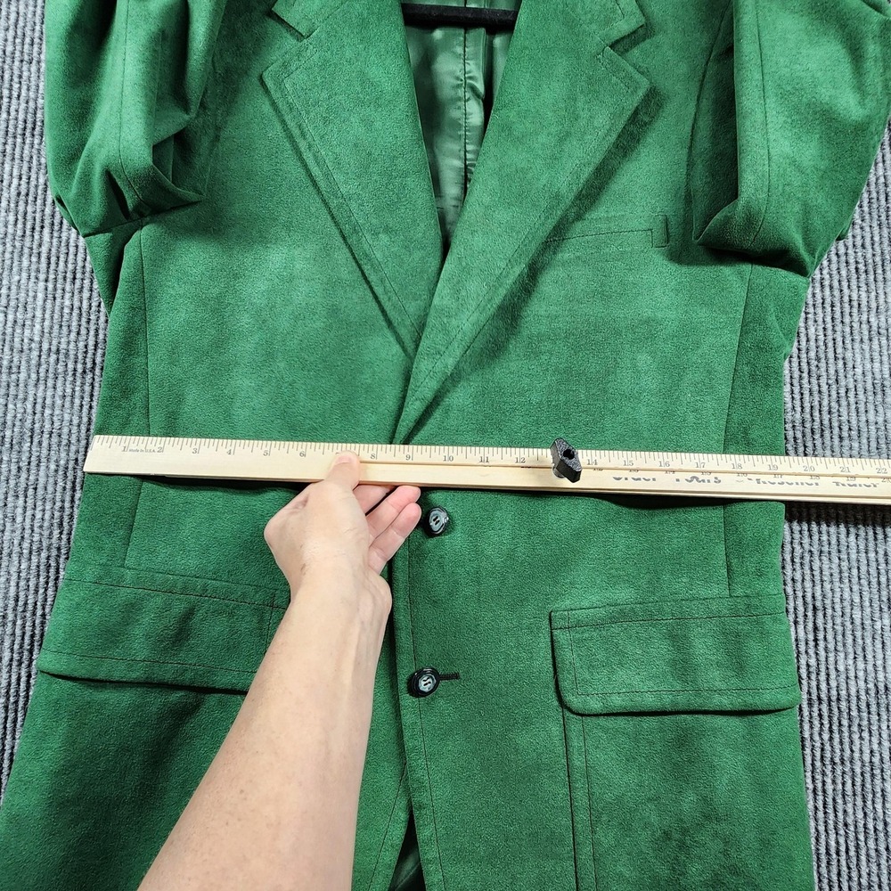 Vintage ClanHall Green Suede Leather Blazer Mens 44 Sport Coat Union Made in USA - Picture 6 of 16